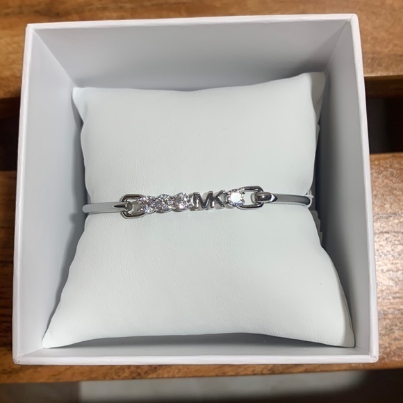 Michael Kors Silver Stainless Steel Logo Bracelet - Picture 1 of 4